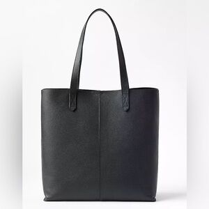 Anne Taylor Loft Elegant Black Leather Tote Bag